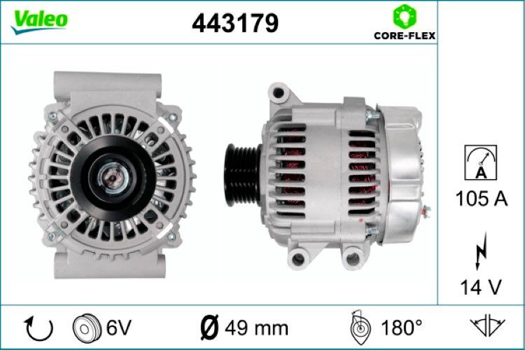 Alternator - Valeo 443179