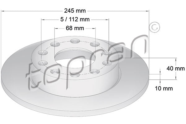 Brake Disc - Rear, 8E0615601B Fits Audi A4, A4 Quattro, Audi S2 Quattro