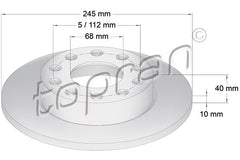 Brake Disc - Rear, 8E0615601B Fits Audi A4, A4 Quattro, Audi S2 Quattro
