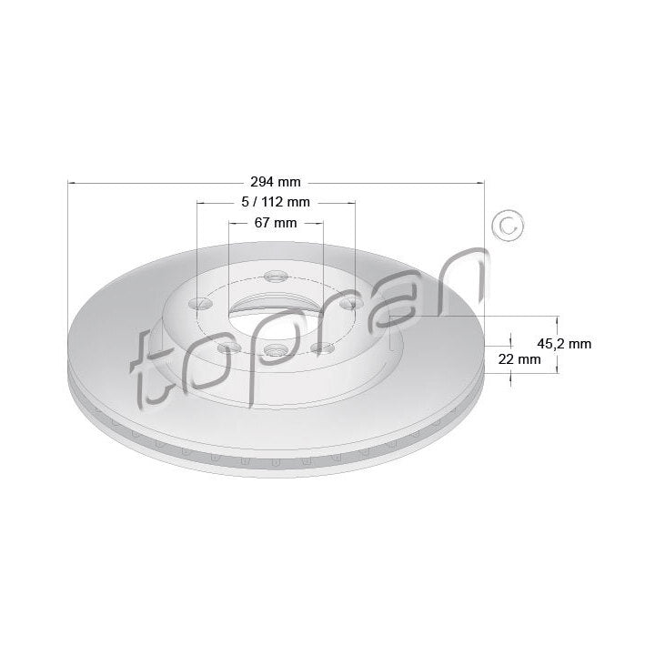 BRAKE DISC L/H/F - 218D, 503019, Hans Pries
