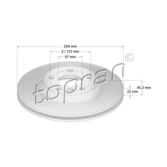 BRAKE DISC L/H/F - 218D, 503019, Hans Pries
